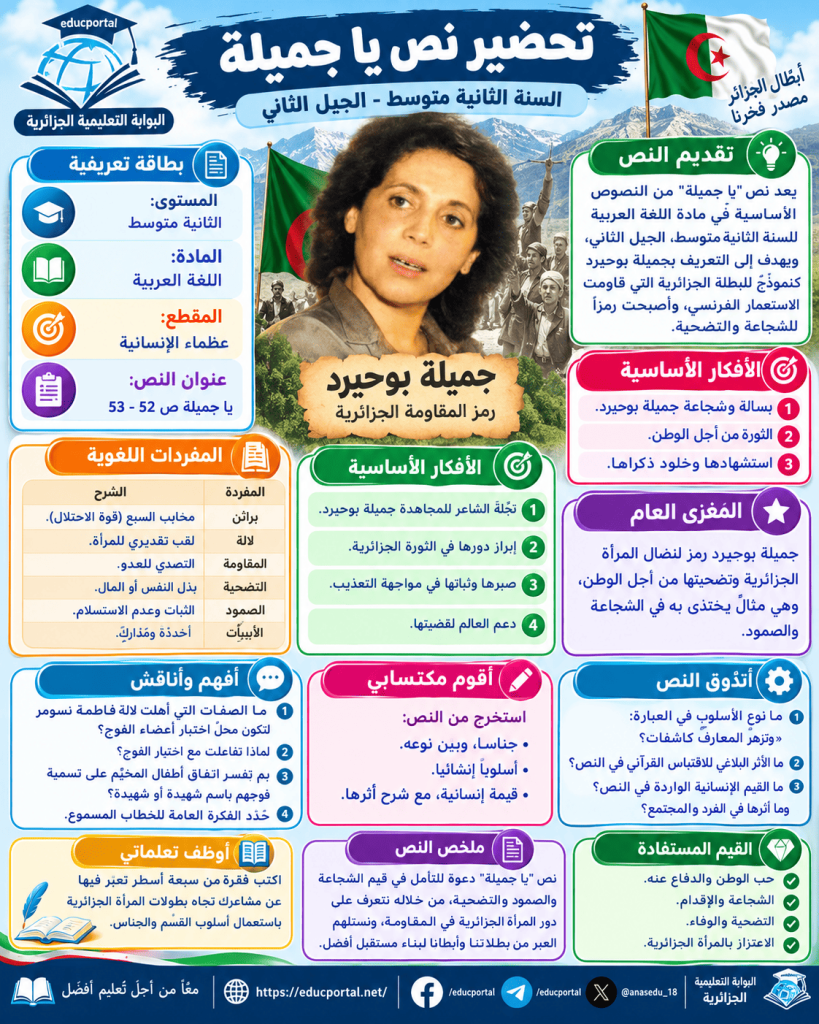 تحضير درس يا جميلة